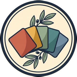 Five game tiles fanned out like cards in a hand